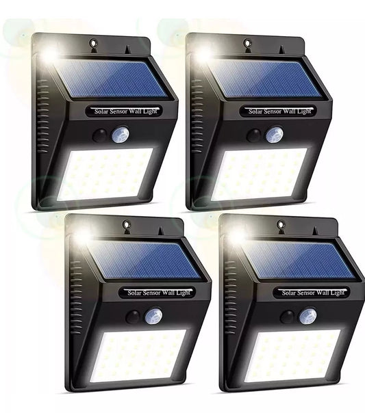 lleva 4 Lamparas led con  sensor y  recarga solar por el precio de 2