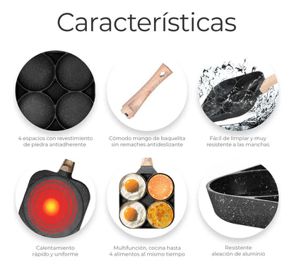 Sartén MultiChef 4 en 1 – Cocina antiadherente  Fácil y Rápida