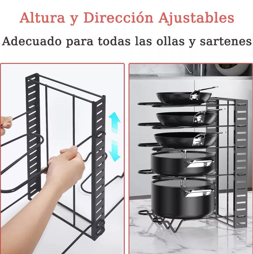 NUEVO ESTANTE ORGANIZADOR PARA OLLAS X 8 NIVE