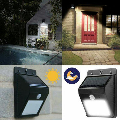 lleva 4 Lamparas led con  sensor y  recarga solar por el precio de 2